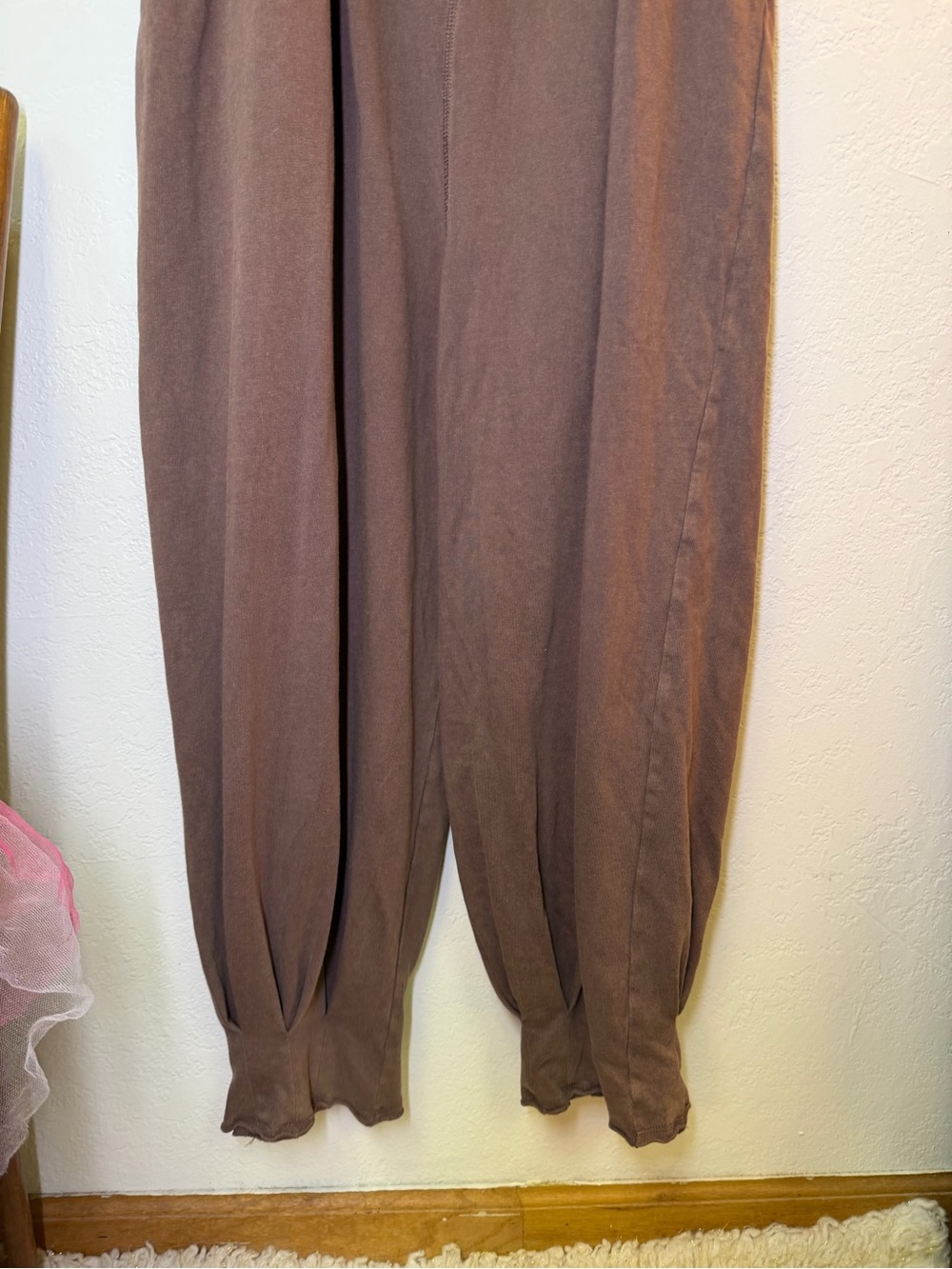 Intimately Free People Off Shoulder Empire Waist Jogger Harem Jumpsuit XS Brown - Picture 5 of 16